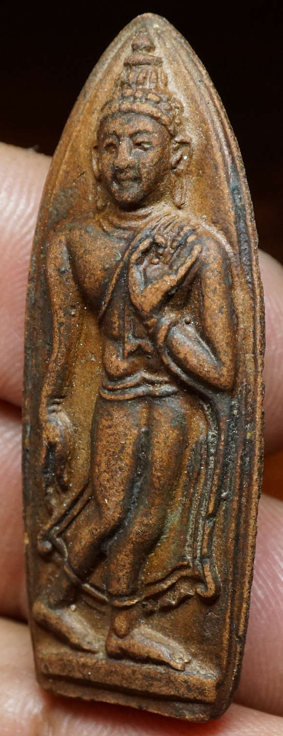 พระลีลาทุ่งเศรษฐี หลวงพ่อเต๋ คงทอง วัดสามง่าม จ.นครปฐม รุ่นแรก ปี 2507 เนื้อผง พิมพ์ใหญ่ หลังคงทองใหญ่